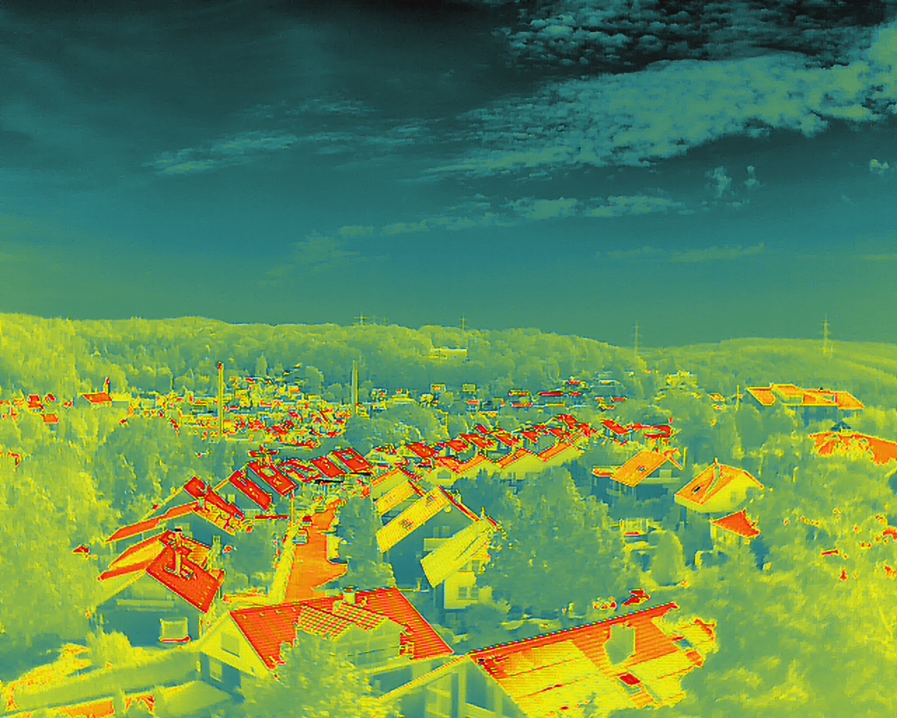 Wärmebildaufnahme von Otterberg bei Kaiserslautern