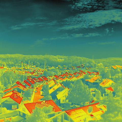 Wärmebildaufnahme von Otterberg bei Kaiserslautern