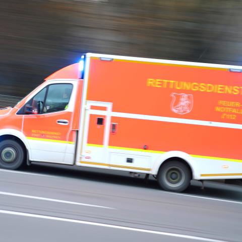 An ambulance on its way to an emergency call